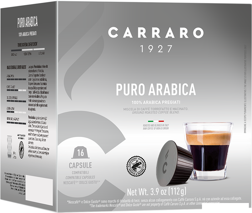 Кофе в капсулах Carraro Puro Arabica в капсулах Dolce Gusto 16 шт