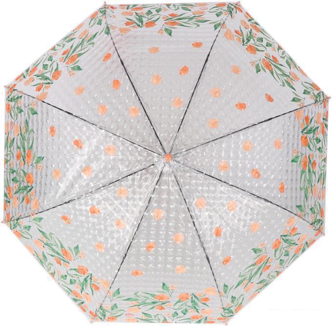 Зонт-трость Михи-Михи Цветочки с 3D эффектом (оранжевый)
